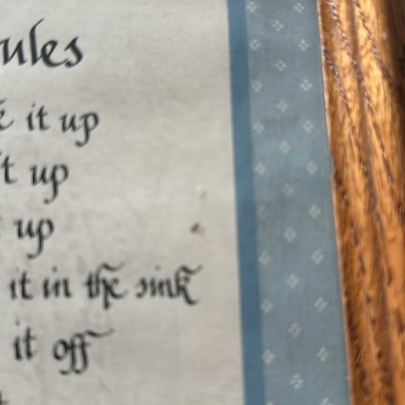 Home Rules Matted in oak Frame - Picture 6 of 6